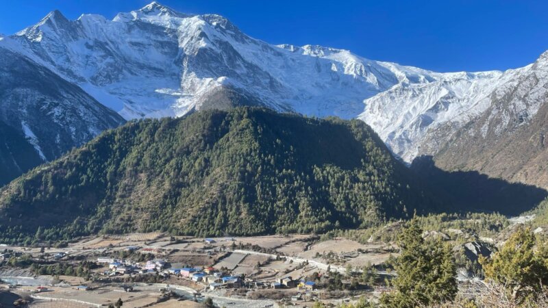 View from the village in Annapurna circuit trek