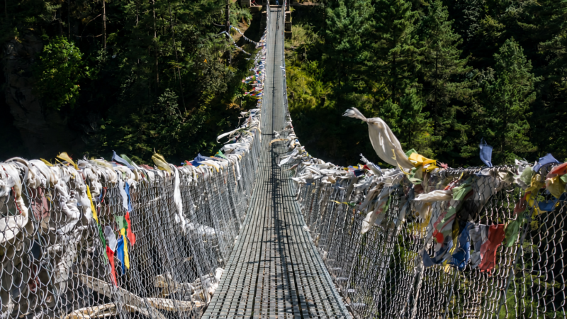Everest view route - hillary bridge - Everest View Trek 8 Days Itinerary