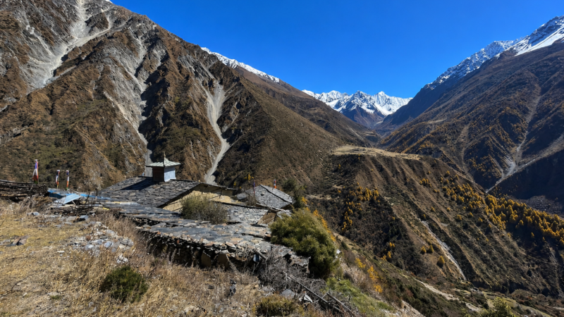 view from monastery - tsum valley - Manaslu Tsum Valley Trek