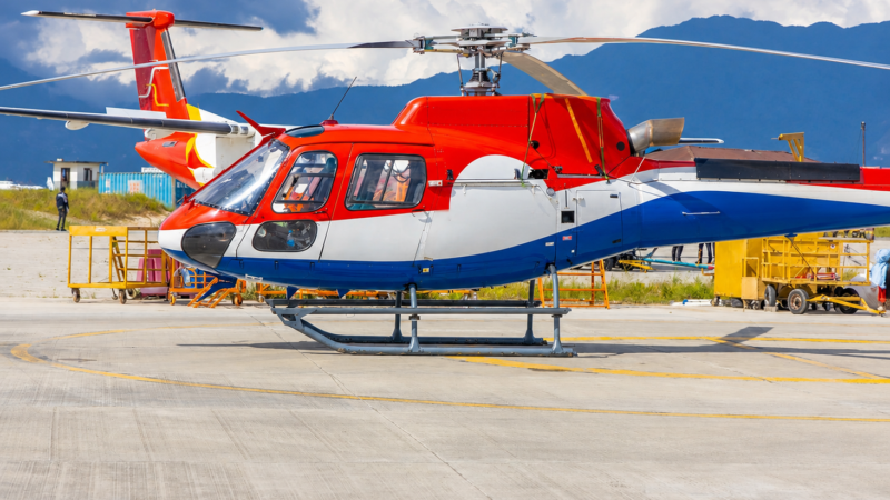 ebcheli in ground - Everest Base Camp Helicopter Tour